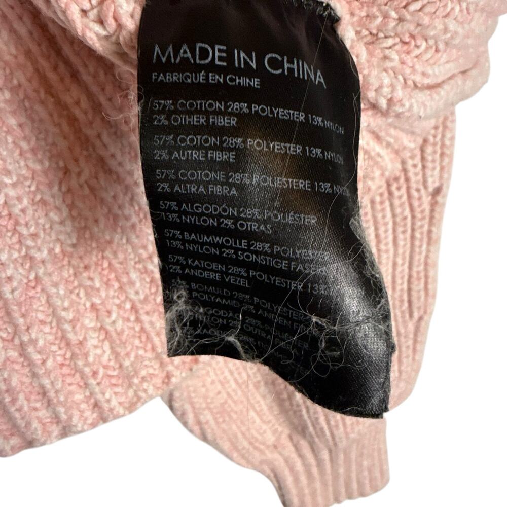 Club Monaco Pink Ribbed Knit Boxy Mock Neck Long Sleeve Pullover Sweater - Picture 11 of 16